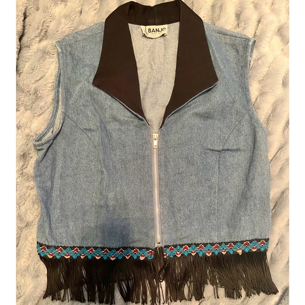 Banjo Unisex Boho Fringe vest - size Medium